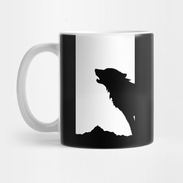 Minimalist Wolf Design - Howling Wolf Art- Wolf Lover - Howling Wolf Gift by ballhard